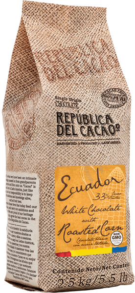 Chocolate Blanco Ecuador 33% con Maíz Tostado